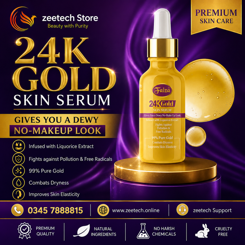 Faiza 24K Gold Radiance Skin Serum – Deep Hydration & Natural Glow Formula