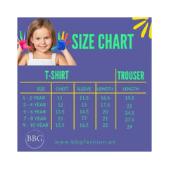 2 Pcs Girl's Stitched Cotton Jersey Printed Pajama And Shirt