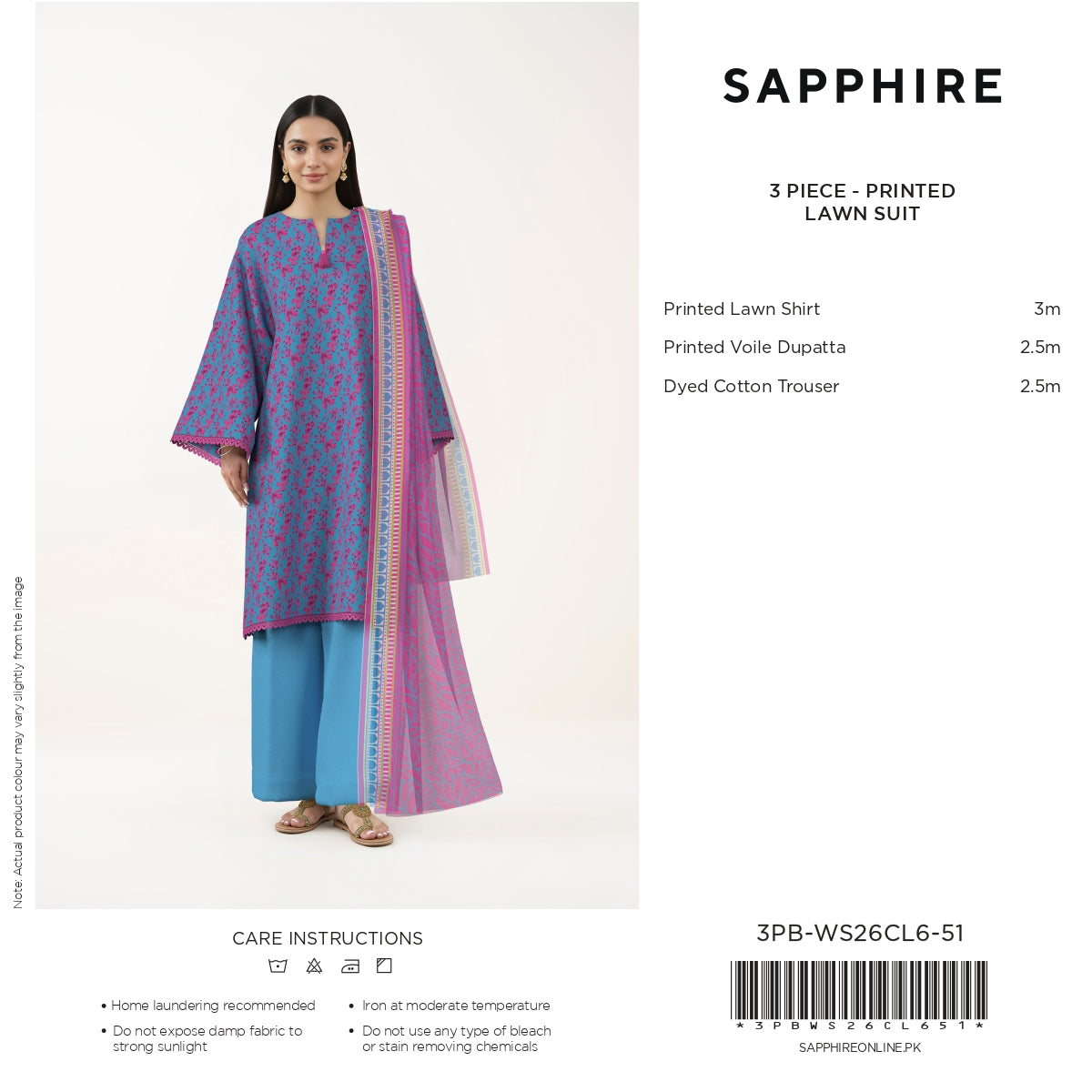 SAPPHIRE 3-PIECE  PRINTED LAWN SUIT 2026 VOL-6 (Article 1)