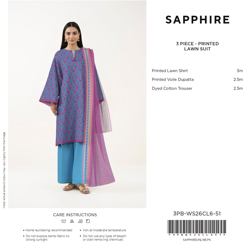 SAPPHIRE 3-PIECE  PRINTED LAWN SUIT 2026 VOL-6 (Article 1)