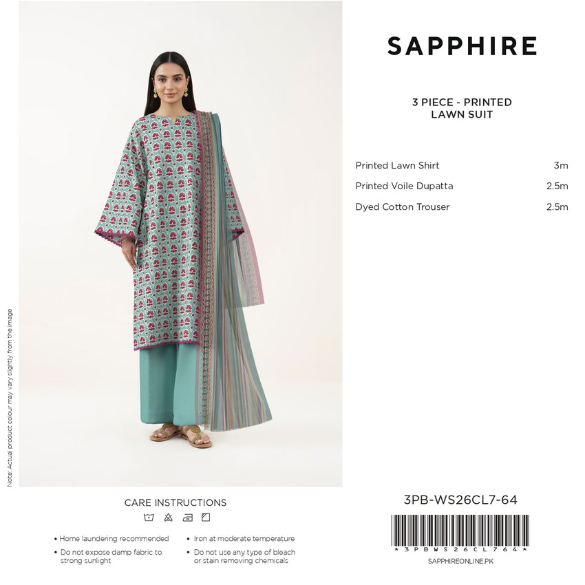 SAPPHIRE Printed Three Piece  Luxury Lawn 2026 (article-06) VOL-7