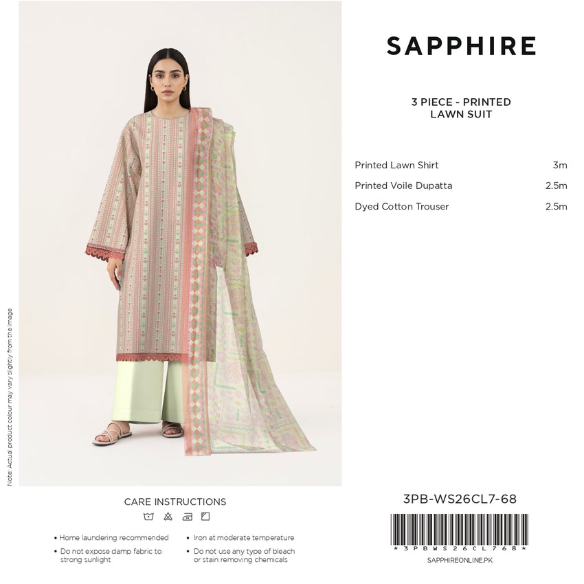 SAPPHIRE Printed Three Piece  Luxury Lawn 2026 (article-11) VOL-7