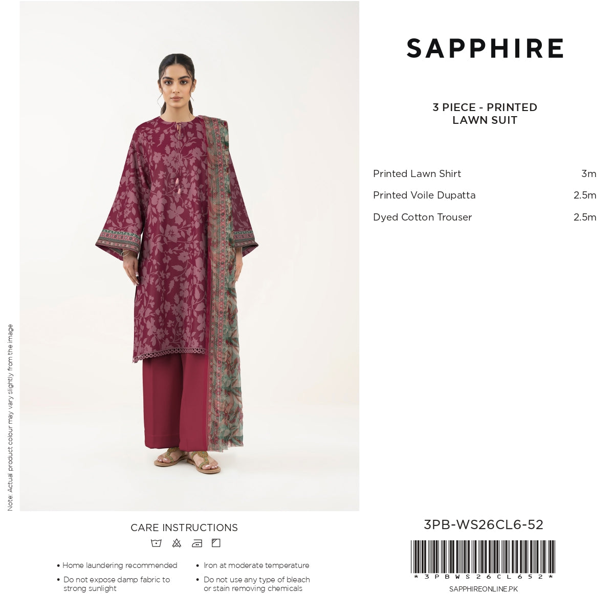 SAPPHIRE 3-PIECE  PRINTED LAWN SUIT 2026 VOL-6 (Article 2)