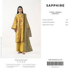 SAPPHIRE 3-PIECE  PRINTED LAWN SUIT 2026 VOL-6 (Article 3