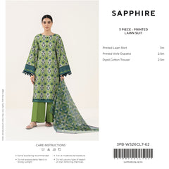SAPPHIRE Printed Three Piece  Luxury Lawn 2026 (article-04) VOL-7