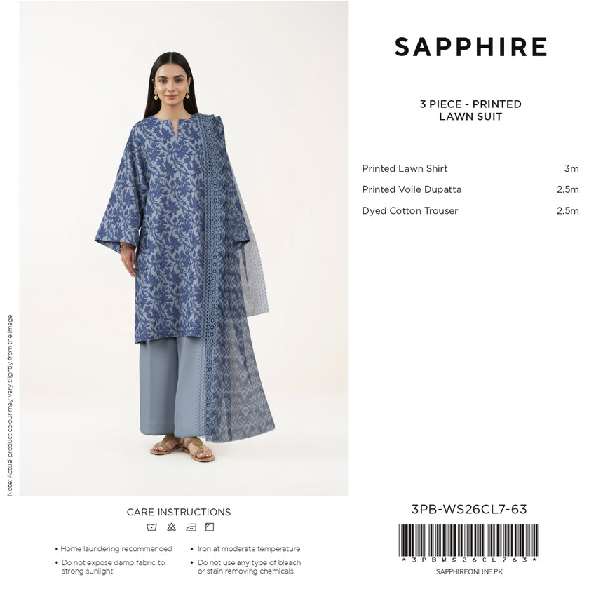 SAPPHIRE Printed Three Piece  Luxury Lawn 2026 (article-05) VOL-7