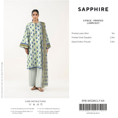 SAPPHIRE Printed Three Piece  Luxury Lawn 2026 (article-07) VOL-7