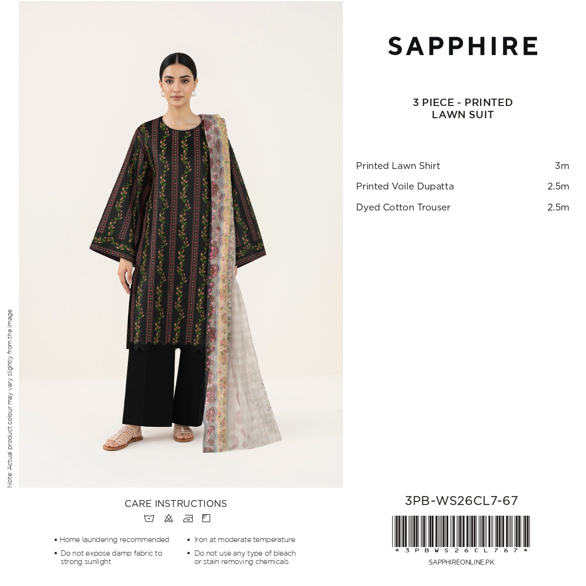 SAPPHIRE Printed Three Piece  Luxury Lawn 2026 (article-10) VOL-7
