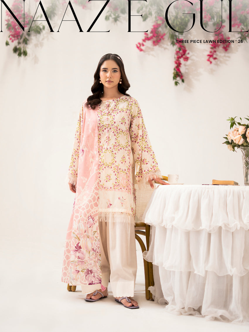 NAAZ E GUL (3-Pc Lawn Suit) Article-8