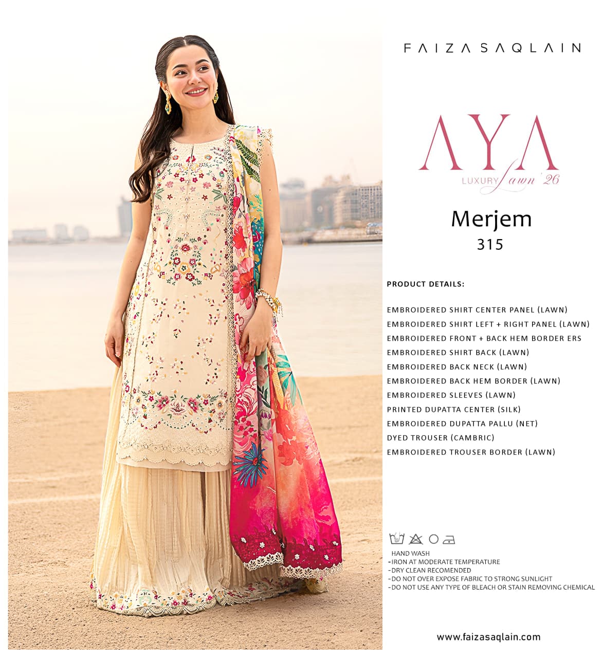 Faiza Saqlain (3-Pc Luxury Lawn) Lamija-315